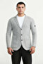 Shawl Collar Pocketed Knitwear Jacket - Light Gray