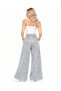Women's High Waist Elastic Wide Leg Trousers with Pocket Detail and Premium Washed Effect - 3