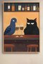 Black Cat Enjoying Wine at the Bar Framed Painting Cat Poster Modern Wall Decor Kedi12 - 2