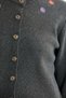 Wool Thick Embroidered Knitwear Jacket - Dark Gray - 4