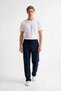 Men's Jogger Striped Trousers with Zipper and Button Back Pockets Regular Fit