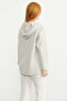 Hooded Comfortable Fit Wool Knitwear Jacket - Stone - 5