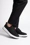 Black Nubuck-White Genuine Leather Lace-Up Thick Comfortable Sole Men's Casual Shoes 272301