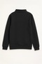 Men's Anthracite High Collar Zippered Fleece Lined Sweatshirt - 2