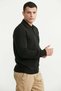 Polo Neck Wool Knit Sweater - Black - 3