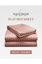 210TC Cotton Satin Double Stripes Bed Sheet Set 3PC | Soft Breathable Satin Flat Sheet 206x250 cm | OEKO-TEX & ECAS Certified - 3