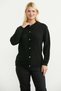 Zero Collar Buttoned Wool Knitwear Cardigan - Black - 3