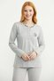 Piping Detailed Buttoned Pajama Set - Gray - 5