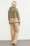 Houndstooth Patterned Knitwear Jacket with Pockets - Beige - 5