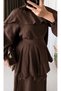 Cape and Layered Skirt Set - 1407 - Bitter Brown - 2