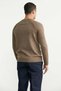 Crew Neck Basic Knit Sweater - Brown - 5