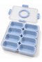 Blue 8-Compartment Lidded Breakfast and Snack Storage Box with Removable Containers and Carrying Handle - 7