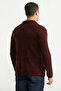 Shawl Collar Pocketed Knitwear Jacket - Burgundy - 5