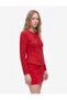 Slim Fit Long Sleeve Peplum Lace-Up Round Neck T-Shirt - 2