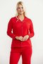 Shirt Model Pajama Set with Piping Detail - Red - 5