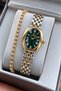 Women's Wristwatch Case Green Dial Colorful Gift Box and Bracelet.Hm25198S01-5 - 2