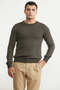 Zero Collar Basic Wool Knit Sweater - Brown - 3