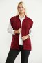 Turn-Down Collar Knitted Vest with Pockets - Burgundy - 3