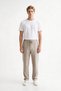 Men's Jogger Striped Trousers with Zipper and Button Back Pockets Regular Fit