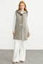 Ethnic Patterned Long Wool Knitwear Vest - Mink