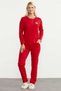 Piping Detailed Buttoned Pajama Set - Red