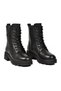 Black Genuine Leather Lace-Up Fur Lined Cold Resistant Zippered Women's Boots 9309 - 4