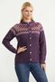 Ethnic Motif Buttoned Knitwear Cardigan - Purple - 2