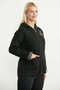 Woolen Double Color Knitwear Jacket - Black - Dark Gray - 2