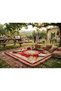 Burgundy Colored Floral Patterned Velvet Table Cloth and Multi-Purpose Decorative Cover 140X140 cm Za87L - 4