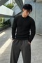 Men's Crew Neck Long Sleeve Black Sweatshirt