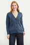 V-Neck Knitwear Cardigan with Pockets - Indigo - 2