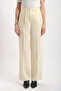 High Waist Wide Leg Crepe Fabric Trousers - 2