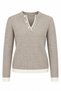 Light Mink - White Patchwork Sweater - 251074