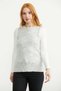 Wool Round Neck Knit Sweater - Light Gray - 3