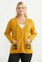 Women's Floral Embroidered Zippered Knitwear Jacket with Pockets - Sun