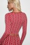 Modal Jacquard Low-Cut Seamless Blouse Red - 4