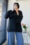 Premium Collar Button Detailed Flywheel Sleeve Knitwear Sweater - Anthracite - 2