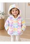 Babyaden Colorful Heart Patterned Hooded Girl's Baby Fleece Coat