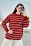 Crew Neck Striped Knitwear Blouse 7K135 - 2