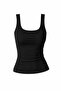 Women's Thick Strap 95% Cotton Lycra Standard Length Blouse Undershirt - Triple Set (White, Black, Blue) - 3