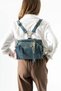 Washed Leather Multi-Functional Backpack, Shoulder Bag, and Handbag Blue (Model: 571-17V) - 2
