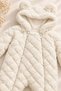 Baby Jumpsuit Plush Welsoft Double Zippered Lined Hooded Teddy Bear Ears Booties for Girls and Boys Unisex - 3