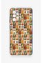Samsung-A72 Compatible Autumn Themed Patchwork Patterned Silicone Case - 2