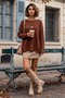 Italian Brown Pool Collar Long Sleeve Casual Mercerized Oversize Knitwear Sweater 63 68 - 6