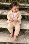 Baby Girl Floral Embroidered Velvet Cardigan Long Sleeve Snap Fastener Badi Velvet Tracksuit 3-Piece Bottom Top Set 0- - 6