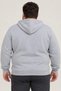 Men's oversized three-thread fleece-lined hooded full-zip winter sweatshirt - grey - 4