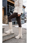 Side Zipper, V Logo Detail, High Comfortable Heel, Women's Short Boots - 6