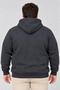 Men's oversized three-thread fleece-lined hooded winter sweatshirt with kangaroo pocket - smoke gray - 3
