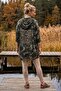 Italian Khaki Hooded Camouflage Jacket Without Cap with Sequins on the Back Oversize Woven Jacket 85 70 - 7