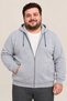 Men's oversized three-thread fleece-lined hooded full-zip winter sweatshirt - grey - 2